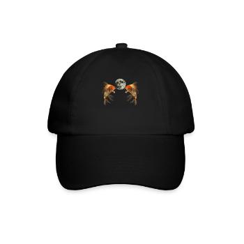 Goldfisch Fisch Heulender Mond - Baseballkappe - Schwarz/Schwarz - Vorne