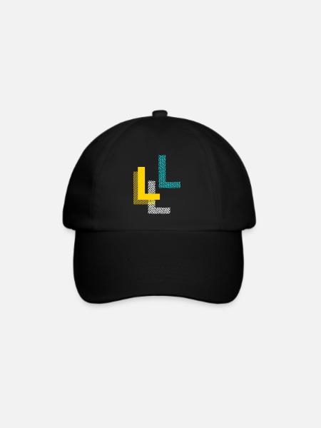 Buchstabe L - Baseballkappe - Schwarz/Schwarz