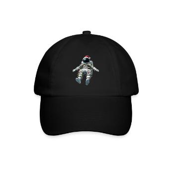 Schwebender Astronaut Weihnachtsmütze Xmas - Baseballkappe - Schwarz/Schwarz - Vorne