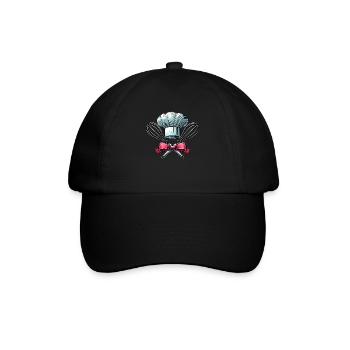 Coquette Schleife Backen Chefkoch Hut Schneebesen - Baseballkappe - Schwarz/Schwarz - Vorne