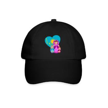 Babuschka Matrjoschka Design mit Kasachstan Flagge - Baseballkappe - Schwarz/Schwarz - Vorne