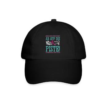 ab auf die piste - Baseballkappe - Schwarz/Schwarz - Vorne