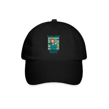 Espresso Kaffee - Baseballkappe - Schwarz/Schwarz - Vorne