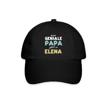 Dieser Geniale Papa Gehört Zu Elena - Baseballkappe - Schwarz/Schwarz - Vorne