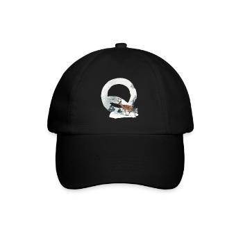 Q – dekoratives Schriftzeichen – Winter - Baseballkappe - Schwarz/Schwarz - Vorne