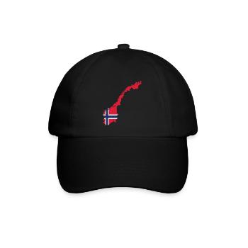 Norwegen Norweger Skandinavien - Baseballkappe - Schwarz/Schwarz - Vorne