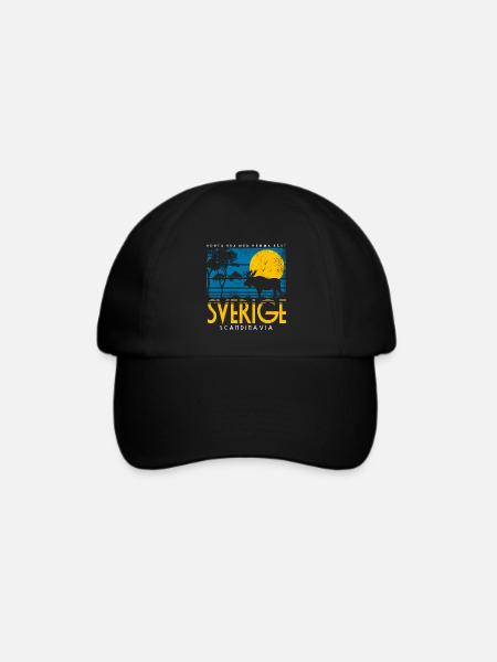 RETRO SVERIGE SKANDINAVIEN MIDSOMMAR SCHWEDEN - Baseballkappe - Schwarz/Schwarz