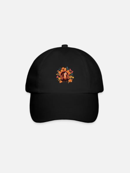 Truthahn Herbst - Baseballkappe - Schwarz/Schwarz
