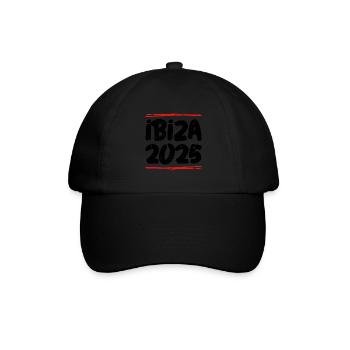 Ibiza 2025 Spruch - Baseballkappe - Schwarz/Schwarz - Vorne