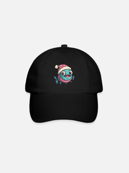 Piranha Fische Weihnachten - Baseballkappe - Schwarz/Schwarz