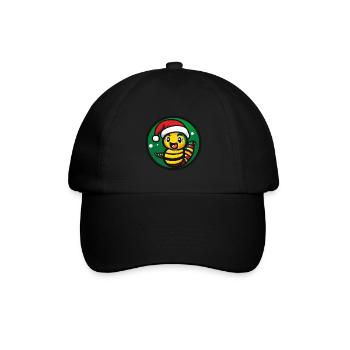 Wurm Weihnachten Tier - Baseballkappe - Schwarz/Schwarz - Vorne