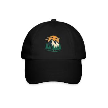 Evergreen Mountain Adventure Design - Baseballkappe - Schwarz/Schwarz - Vorne