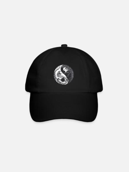 Yin Yang Japan Buddha Zen Meditation Geschenk - Baseballkappe - Schwarz/Schwarz
