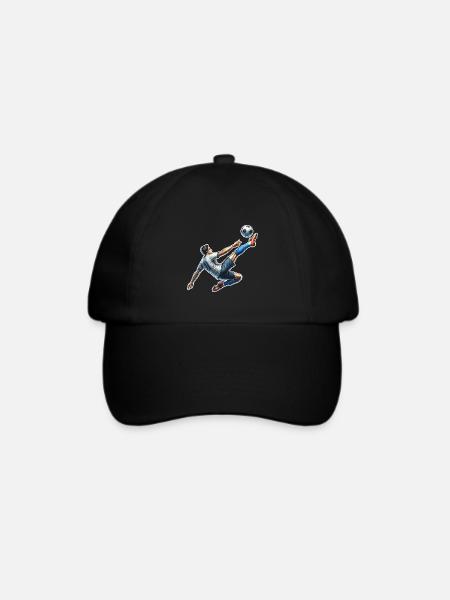 Fußball Fallrückzieher - Baseballkappe - Schwarz/Schwarz