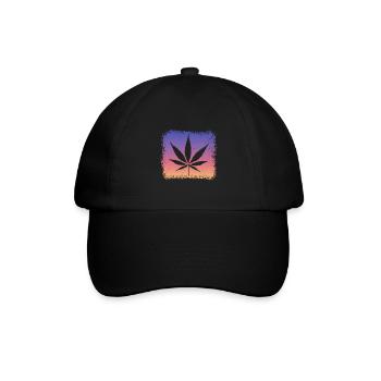 Weed, Kiffen, Kiffer, Stoner - Baseballkappe - Schwarz/Schwarz - Vorne