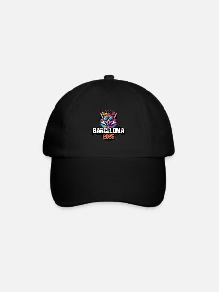 Barcelona 2025 Urlaub Fuchs - Baseballkappe - Schwarz/Schwarz