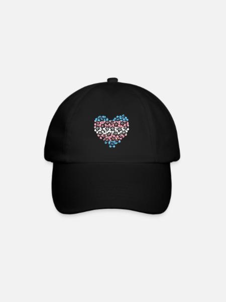 Trans Pride Herz LGBT Transgender - Baseballkappe - Schwarz/Schwarz
