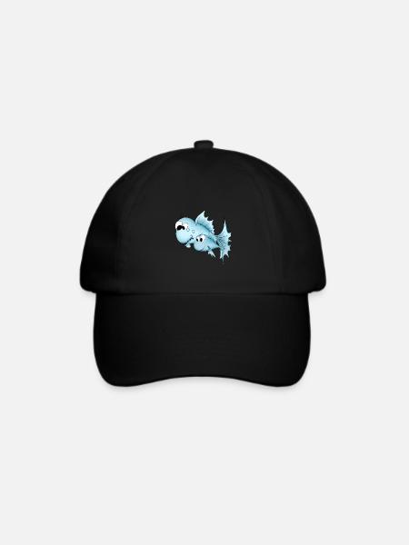 Fische Fisch blau - Baseballkappe - Schwarz/Schwarz