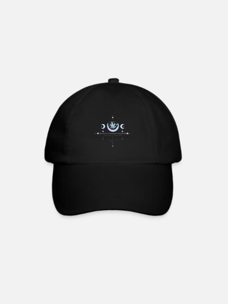 Pastell Goth Mond Witchy Halbmond - Baseballkappe - Schwarz/Schwarz