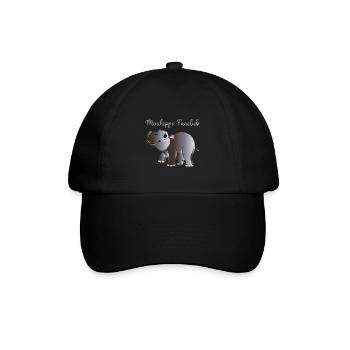 Süßes Zwergflusspferd - Pygmy Hippo Fanclub - Baseballkappe - Schwarz/Schwarz - Vorne