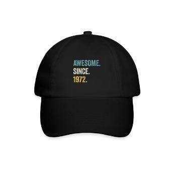 52. Geburtstag 52 Jahre Awesome Since 1972 - Baseballkappe - Schwarz/Schwarz - Vorne