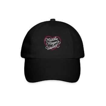 Manche mögens weinrot - Baseballkappe - Schwarz/Schwarz - Vorne