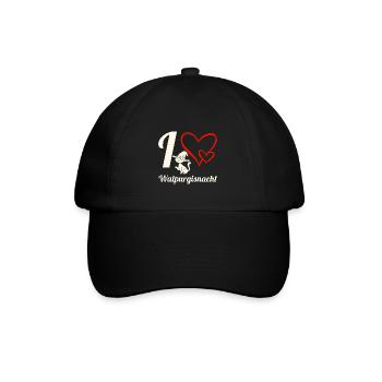 Walpurgisnacht mit Katze für echte Hexen - Baseballkappe - Schwarz/Schwarz - Vorne
