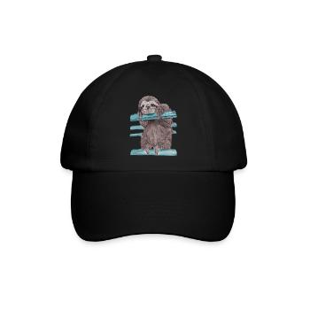 Hey mr sloth - Baseballkappe - Schwarz/Schwarz - Vorne