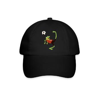 Fussballfrosch - Baseballkappe - Schwarz/Schwarz - Vorne