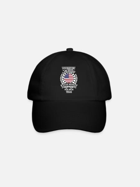 Texas Fans Geschenk für USA Abenteuerlustige - Baseballkappe - Schwarz/Schwarz