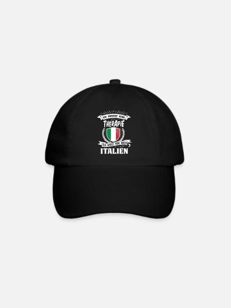 Ich brauche keine Therapie Italien - Baseballkappe - Schwarz/Schwarz