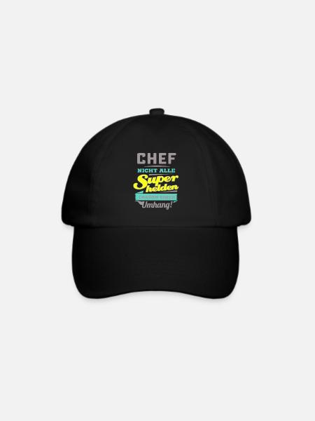 NEON Design für Superhelden - Chef - Geschenk - Baseballkappe - Schwarz/Schwarz