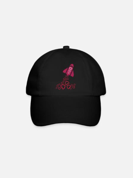 peace rocket pink - Baseballkappe - Schwarz/Schwarz