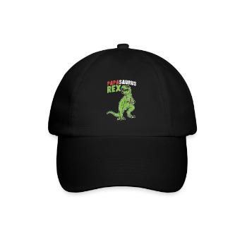 Papasaurus Rex - Vatertag Herrentag Männertag Papa - Baseballkappe - Schwarz/Schwarz - Vorne