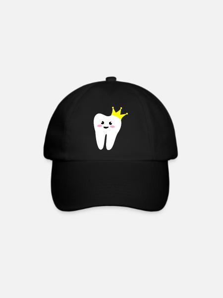 crown tooth Zahn mit Krone - Baseballkappe - Schwarz/Schwarz