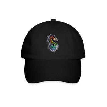 Drache Dragon - Baseballkappe - Schwarz/Schwarz - Vorne