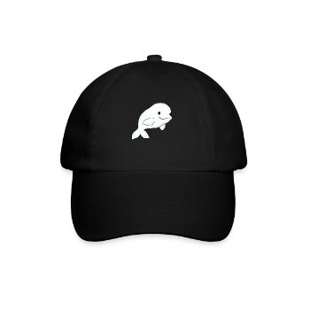 Belugawal Weißer Wal Meer Fisch Kinder - Baseballkappe - Schwarz/Schwarz - Vorne