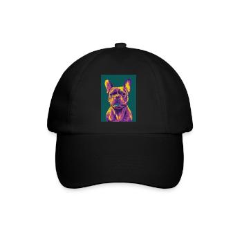 French Bulldog - Baseballkappe - Schwarz/Schwarz - Vorne