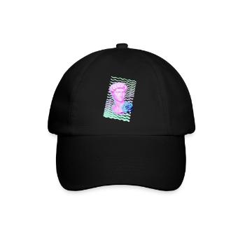 Vaporwave Head - Baseballkappe - Schwarz/Schwarz - Vorne