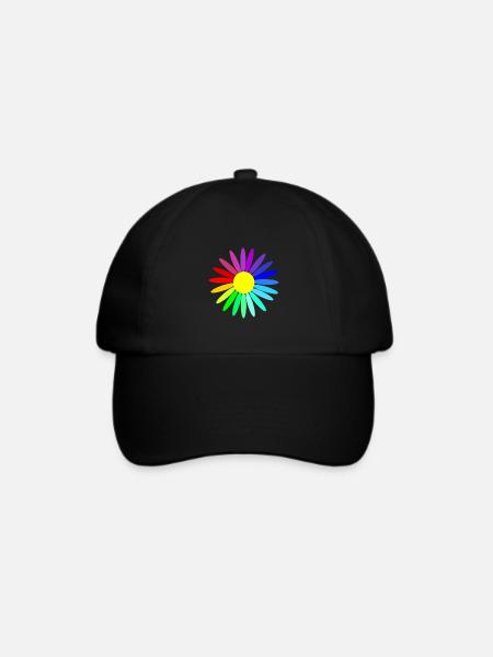 regenbogenblume - Baseballkappe - Schwarz/Schwarz