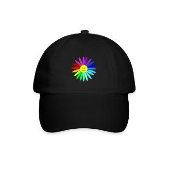 lachende regenbogenblume - Baseballkappe - Schwarz/Schwarz - Vorne