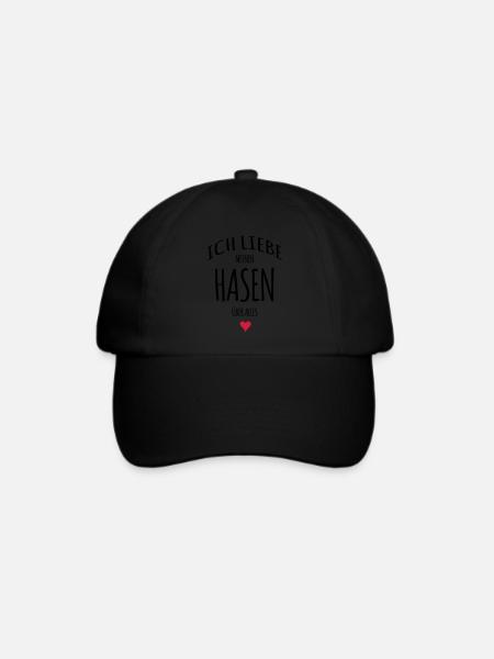 Ich liebe Hasen Häschen Geschenke - Baseballkappe - Schwarz/Schwarz