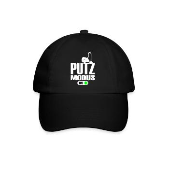 Putzfrau Putz Modus An Lustig - Baseballkappe - Schwarz/Schwarz - Vorne