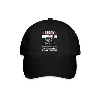Daddy And Daughter Always Heart To Heart - Baseballkappe - Schwarz/Schwarz - Vorne