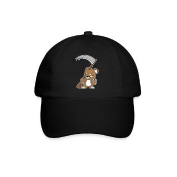 Cooler Teddy mit Sense Geschenkidee böse Kinder - Baseballkappe - Schwarz/Schwarz - Vorne