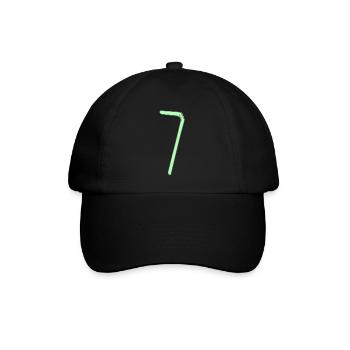 Strohhalm - Geschenkidee - Baseballkappe - Schwarz/Schwarz - Vorne