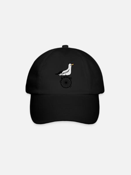 begabte Möwe - Baseballkappe - Schwarz/Schwarz