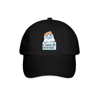 Yeti - I love winter - Baseballkappe - Schwarz/Schwarz - Vorne