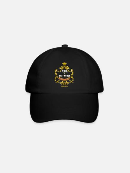 Grillen T Shirt King of Bratwurst - Baseballkappe - Schwarz/Schwarz