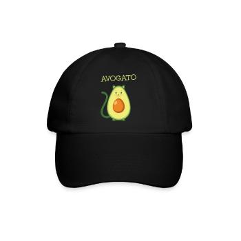 Avogato, Avocado Cat - Baseballkappe - Schwarz/Schwarz - Vorne